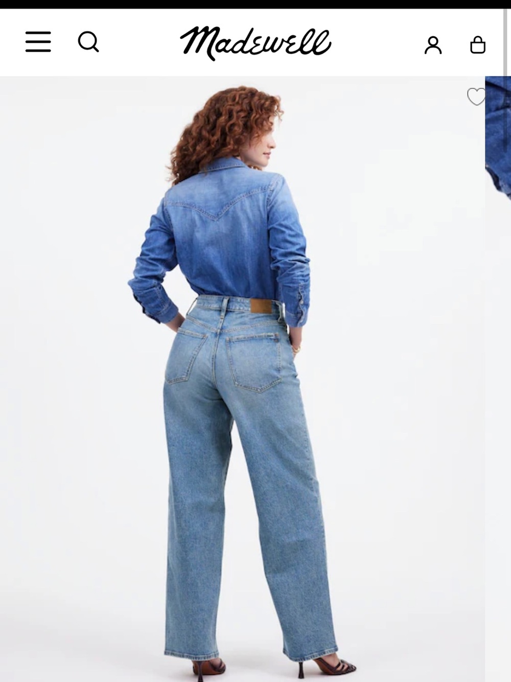 Madewell Light Blue Curvy Vintage Wide-Leg Jeans - Picture 6 of 7